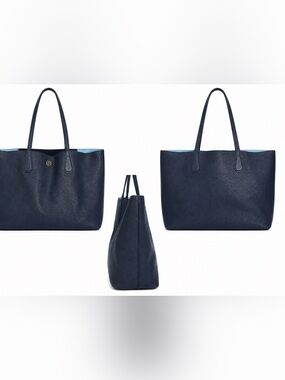 Tory Burch Navy Leather Tote